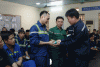 Công ty Than Mạo Khê triển khai cấp phát viên sủi thanh nhiệt - mát gan nhằm bảo vệ và tăng cường sức khỏe cho công nhân thợ mỏ trong thời tiết nắng nóng (Ảnh: Phạm Cừ)