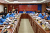 Toàn cảnh hội nghị Đoàn Chủ tịch Tổng Liên đoàn Lao động Việt Nam lần thứ mười lăm (khoá XII) sáng 31/8.