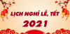 Lịch nghỉ Tết dương lịch 01/01/2021