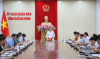 Đồng chí Cao Tường Huy - Quyền Chủ tịch UBND tỉnh, Trưởng Ban Tổ chức Lễ kỷ niệm 60 năm Ngày thành lập tỉnh Quảng Ninh chủ trì và phát biểu kết luận cuộc họp.