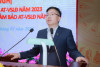 Đồng chí Nguyễn Mạnh Toán - Bí thư Đảng uỷ, Giám đốc Công ty phát biểu tại hội nghị tổng kết công tác AT-VSLĐ năm 2023, triển khai các biện pháp đảm bảo AT-VSLĐ năm 2024. (Ảnh: Truyển thông Công ty)