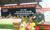 Đại tá Lê Trọng Hòa, Phó chỉ huy trưởng - Tham mưu trưởng Bộ CHQS tỉnh Quảng Ninh phát biểu khai mạc hội thao.
