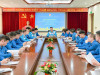 Đồng chí Đào Văn Hưng - Bí thư Đoàn Thanh niên Công ty phát động thi đua Tháng Thanh niên năm 2025. Ảnh: Truyền thông Công ty