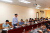 Đồng chí Lê Văn Trung - Phó Trưởng Phòng TCLĐ, Uỷ viên thường trực  Hội đồng thi phát biểu tại cuộc họp