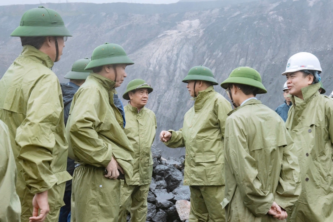 Lãnh đạo Tập đoàn TKV kiểm tra vùng Cẩm Phả sau bão số 3 (bão Wipha)